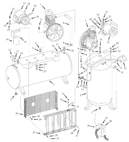 Air-Compressor Parts Diagram and Parts List for CE700000AJ  Campbell Hausfeld Compressor